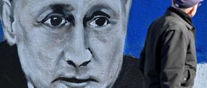 Wo Wladimir Putin noch ein freundlicher Mann ist. Wandgemälde mit dem russischen Präsidenten im serbischen Belgrad.