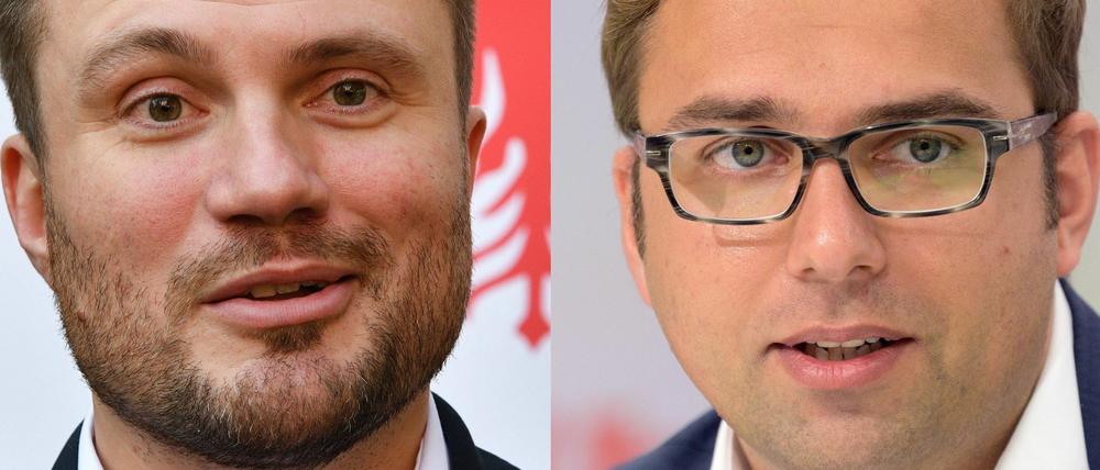 Daniel Keller (links) ist Fraktionsvorsitzender der SPD im Brandenburger Landtag, Erik Stohn medienpolitischer Sprecher der SPD in Brandenburg.