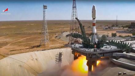 Eine russische Sojus-Rakete beim Start. 