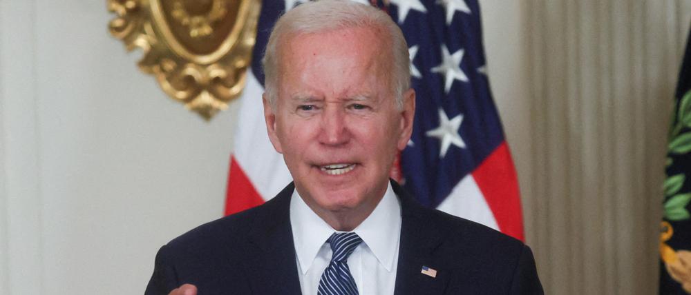 Der US-Präsident Biden spricht auf einer Veranstaltung in Washington.