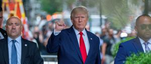 Ex-Präsident Donald Trump nach der Durchsuchung seines Anwesens in Florida.
