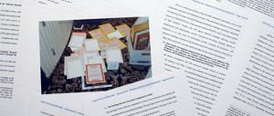 Seiten aus einer Gerichtsakte des Justizministeriums zu den Ermittlungen nach der Hausdurchsuchung des ehemaligen US-Präsidenten 