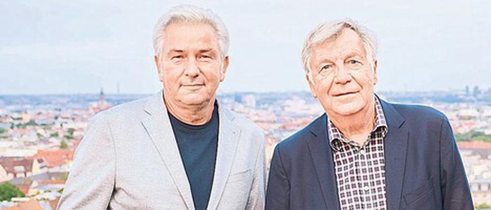 Alles auf Ex! Die finale Staffel von „Berlin – Schicksalsjahre einer Stadt“ kommt ohne die ehemaligen Regierenden Bürgermeister Klaus Wowereit (links), Eberhard Diepgen (Mitte) und Michael Müller nicht aus.