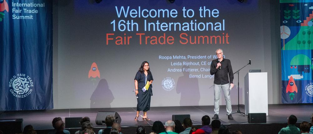 Bei der Eröffnung des 16. internationalen Fair Trade Summits.