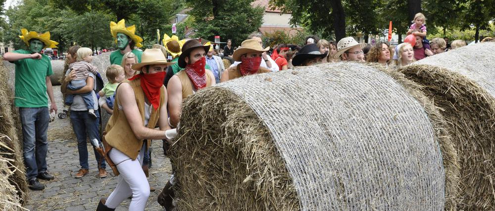 Rollt nicht mehr: Das Strohballenrennen auf dem Richardplatz fanden zuletzt 2019 statt.