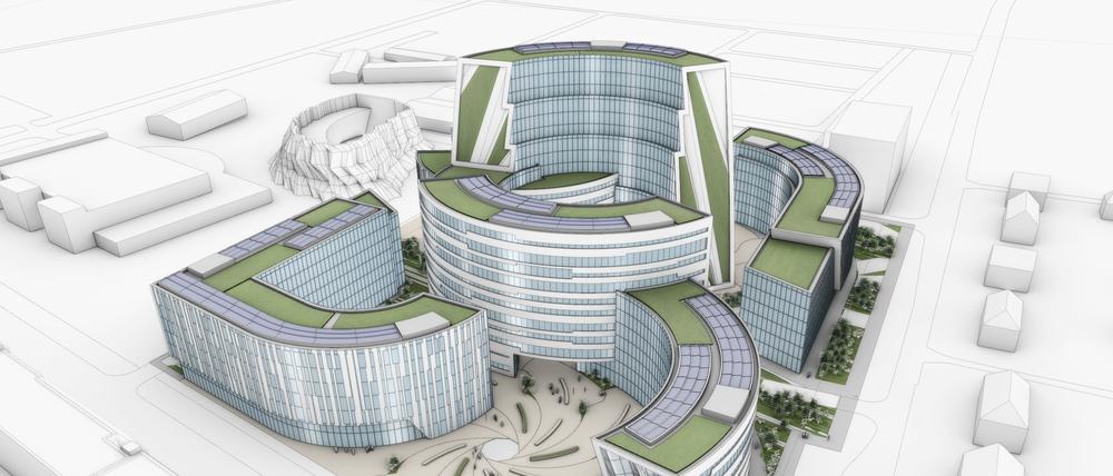 Der Entwurf für die Media City in Babelsberg von Daniel Libeskind.
