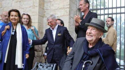 Georg Baselitz zeigte sich beim Empfang auf dem Pfingstberg hoch erfreut.