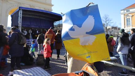 Die Benefizveranstaltung „Solidarität mit der Ukraine“ im März auf dem Potsdamer Luisenplatz. 