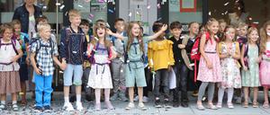 Einschulung in der "Grundschule am Telegrafenberg" in Potsdam.