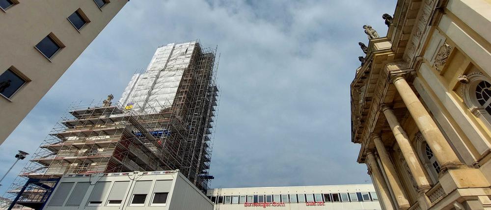 Die Baustelle der Garnisonkirche in Potsdam.