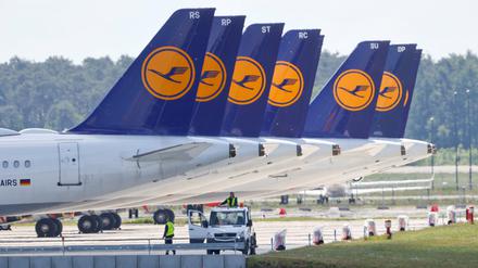 Lufthansa-Maschinen 2020 in Schönefeld.