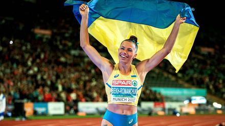Maryna Bech-Romatschuk gewann bei der EM in München die Goldmedaille im Dreisprung.