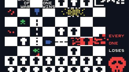 Jetzt heißt es überleben. „Spiel des Krieges“ von sp4ce aus Deutschland bedeutet 78 mal 69 Pixel Kunst für das Medium Teletext. 