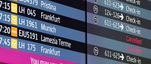 Gestrichene Flüge der Lufthansa am BER.