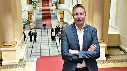 Der Hausherr: Dennis Buchner im Berliner Abgeordnetenhaus.