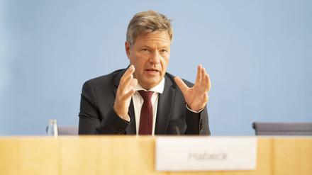  Wirtschaftsminister Habeck in der Bundespressekonferenz in Berlin