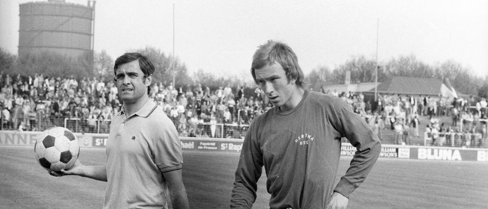 Der ewige Gustav. Hans Eder (links) als Co-Trainer mit Herthas Torwart Thomas Zander.  