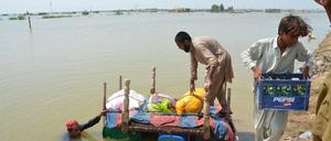 In Pakistan verursachten extreme Regenfälle 2022 großflächige Überschwemmungen.