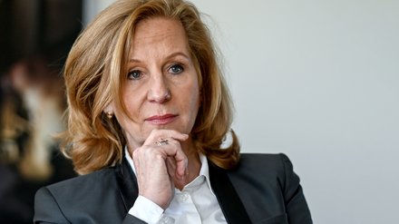 ARCHIV - 20.12.2021, Berlin: Patricia Schlesinger, damals RBB-Intendantin, bei einem dpa-Interview. (zu dpa «Schlesinger zu Abendessen: Alles nach bestem Wissen abgerechnet») Foto: Britta Pedersen/dpa-Zentralbild/dpa +++ dpa-Bildfunk +++