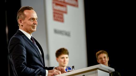 Verkehrsminister Volker Wissing beim „Future Mobility Summit“ des Tagesspiegels. 