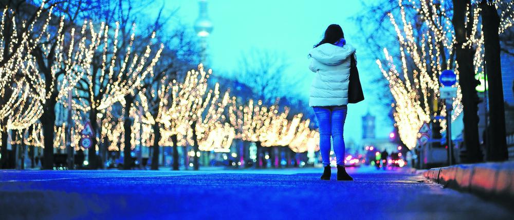 Im Jahr 2020 war Unter den Linden festlich beleuchtet.