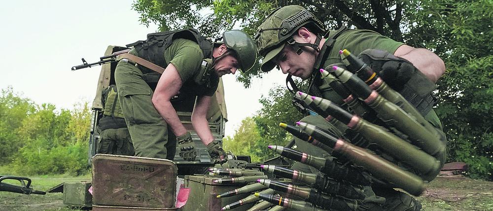 Ukrainische Soldaten in der Region Charkiw