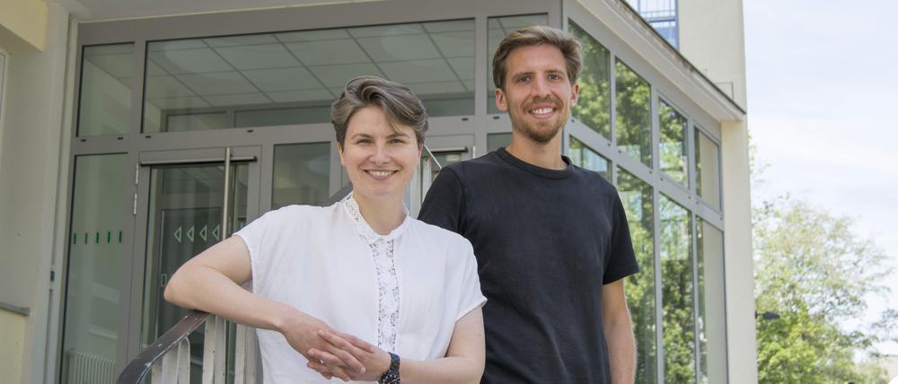Annabelle von Reutern und Dominik Campanella von Concular am Zille-Campus in Berlin-Charlottenburg.