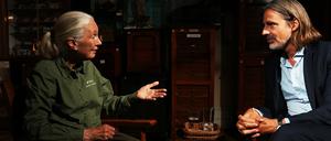 Verhaltensforscherin Jane Goodall im Gespräch mit Richard David Precht in der Jubiläumssendung zu zehn Jahre „Precht“ im ZDF