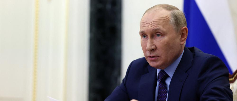 Der russische Präsident Wladimir Putin bei einer Konferenz in Moskau
