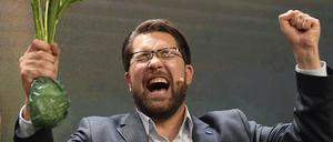 Jimmie Akesson, Chef der rechtspopulistischen Schwedendemokraten, freut sich über den Erfolg seiner Partei. 