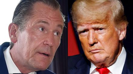 Ex-Präsident Donald Trump dankt dem „großartigen“ Verleger Mathias Döpfner (links).