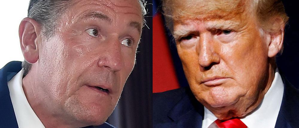 Ex-Präsident Donald Trump dankt dem „großartigen“ Verleger Mathias Döpfner (links).