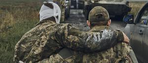 Ukrainische Soldaten in der Region Charkiw, wo die Truppen weite Teile des russischen Territoriums zurückerobert haben.