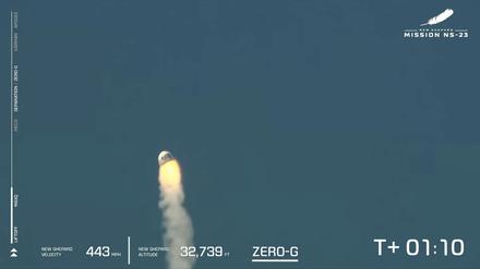 Die Kapsel von Blue Origin beim missglückten Start