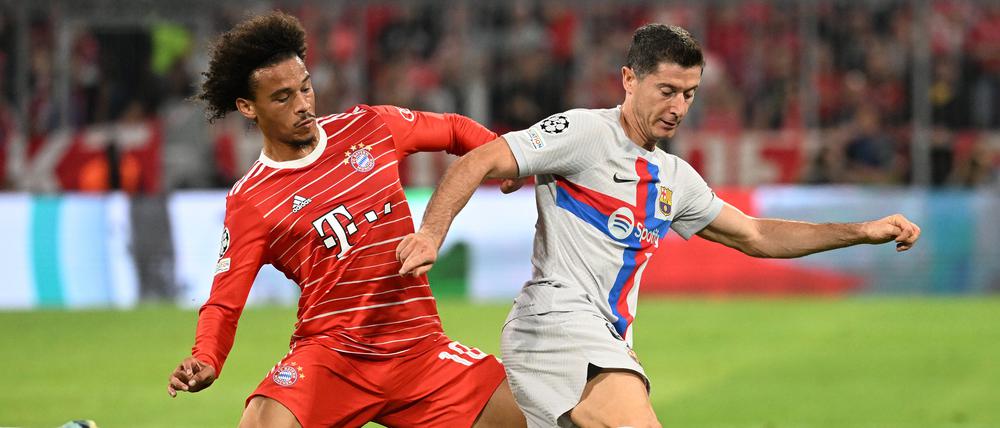 Alte Bekannte. Leroy Sané und Robert Lewandowski. Der deutsche Nationalspieler traf zum 2:0-Endstand.