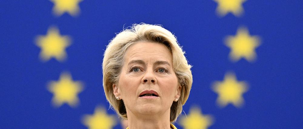EU-Kommissionschefin von der Leyen am Mittwoch bei ihrer Rede im EU-Parlament in Straßburg. 