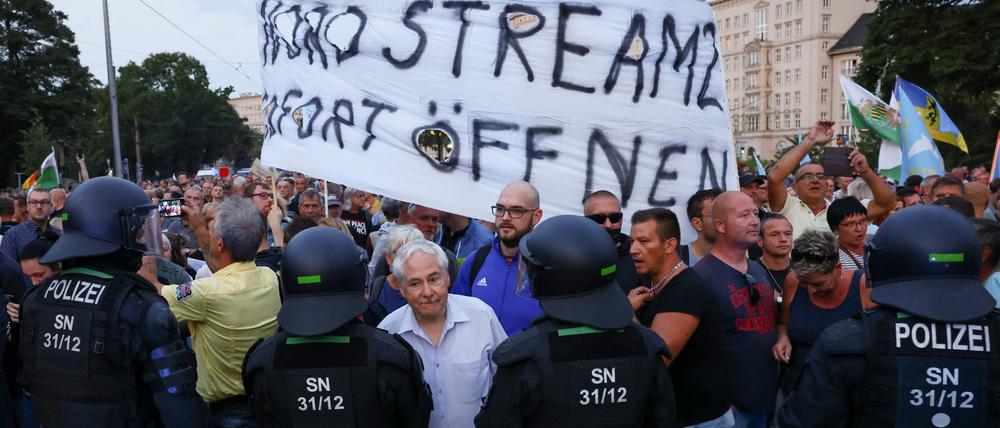 Protest gegen steigende Preise in Leipzig (am 5. September 2022)
