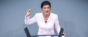 Sahra Wagenknecht (Die Linke) bei ihrer „Wirtschaftskrieg“-Rede im Bundestag am 8. September 2022