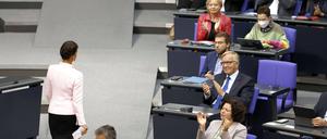 Sahra Wagenknecht in der 51. Sitzung des Deutschen Bundestages im Reichstagsgebäude. 