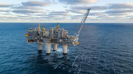 Die Offshore-Erdgasplattform Troll A im Troll-Gasfeld vor der Westküste Norwegens