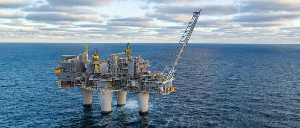 Die Offshore-Erdgasplattform Troll A im Troll-Gasfeld vor der Westküste Norwegens