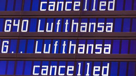 Ausgefallen: Vor allem Lufthansa-Kunden sind betroffen. 