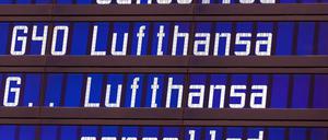 Ausgefallen: Vor allem Lufthansa-Kunden sind betroffen. 