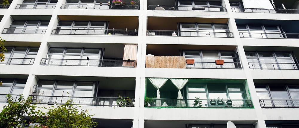 Wohnungen der degewo am Mehringplatz in Berlin-Kreuzberg.