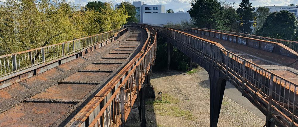 Angerostet, aber nicht durchgerostet. Der Viadukt in Höhe Wernerwerk