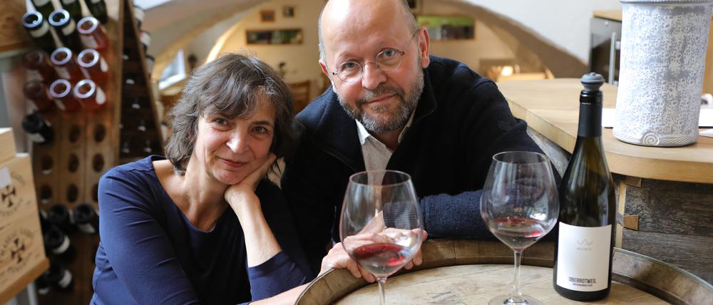 André Zibolsky und seine Frau Monika Lange, Inhaber des Weinladens „In Vino“.