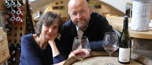 André Zibolsky und seine Frau Monika Lange, Inhaber des Weinladens „In Vino“.