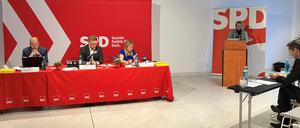 Claudia Eller-Funke auf dem SPD-Unterbezirksparteitag Potsdam-Mittelmark