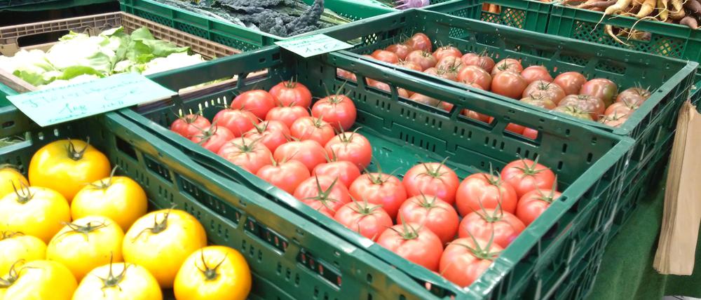 Große Auswahl, bunte Farben: Das schöne Flair am Wochenmarkt am Kranoldplatz