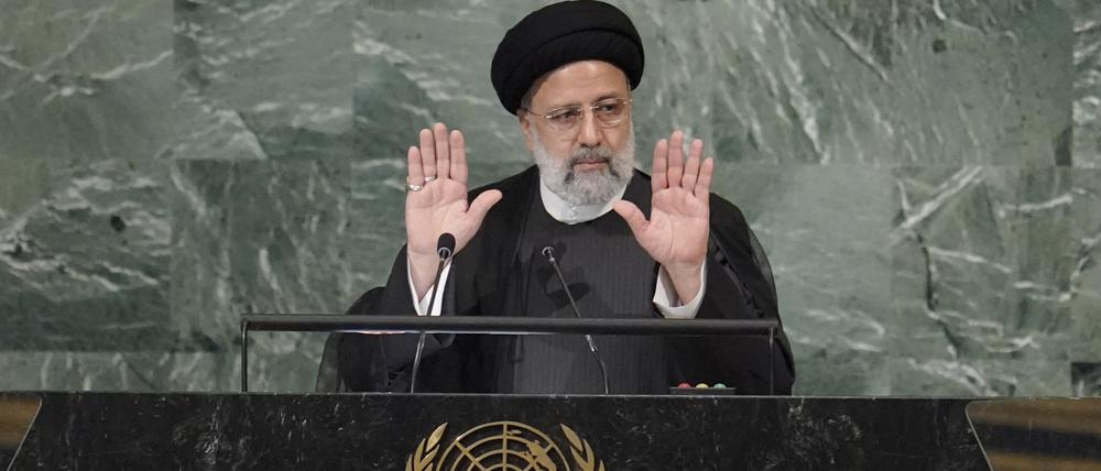 Ebrahim Raisi, Präsident des Iran, spricht auf der 77. Sitzung der Generalversammlung der Vereinten Nationen.